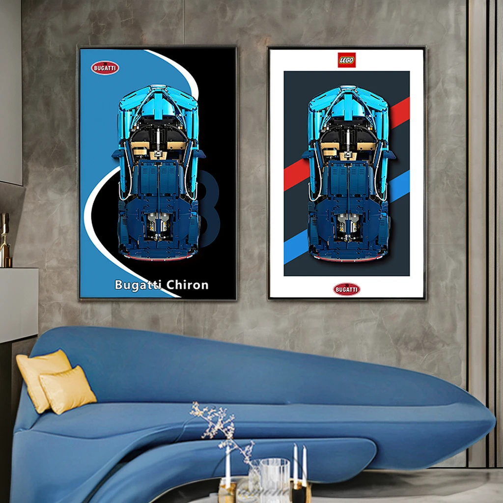 Lego Racing Wall Art Modern and Retro Design Style with Art Deco Influence