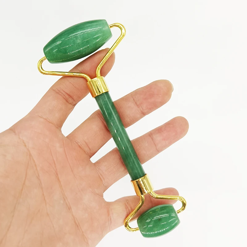 Blue Aventurine roller whit box beautiful facial jade stone jade roller with box massage roller rose quartz