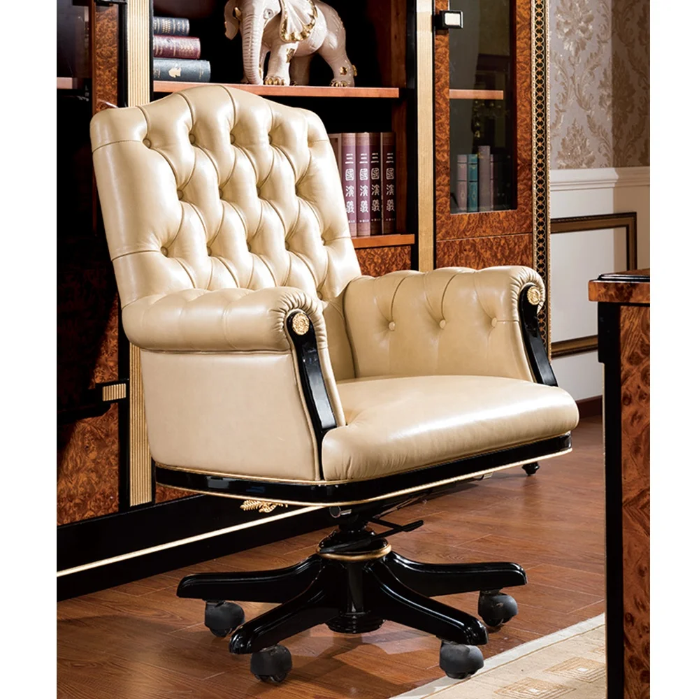 luxury executive office furniture set office desk in shiny natural veneer