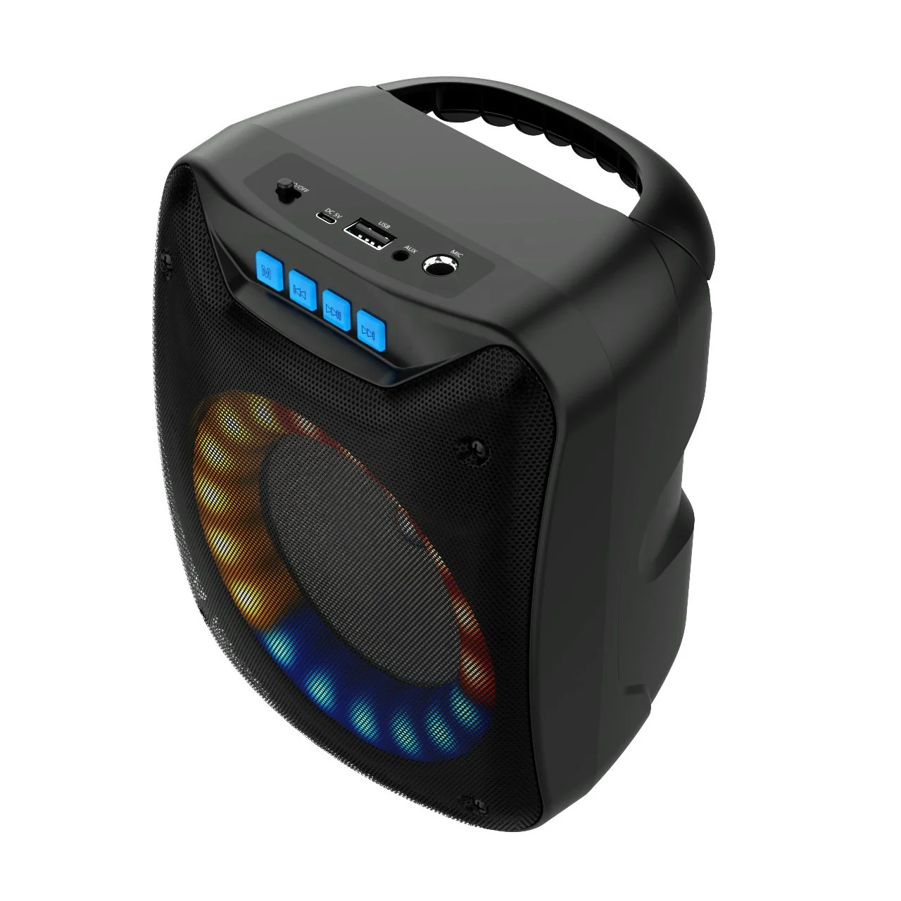 
4 inches 60mm Magnet Portable Speaker Handle Speaker 7W Wireless Outdoor Speaker With Colorful Lights 
