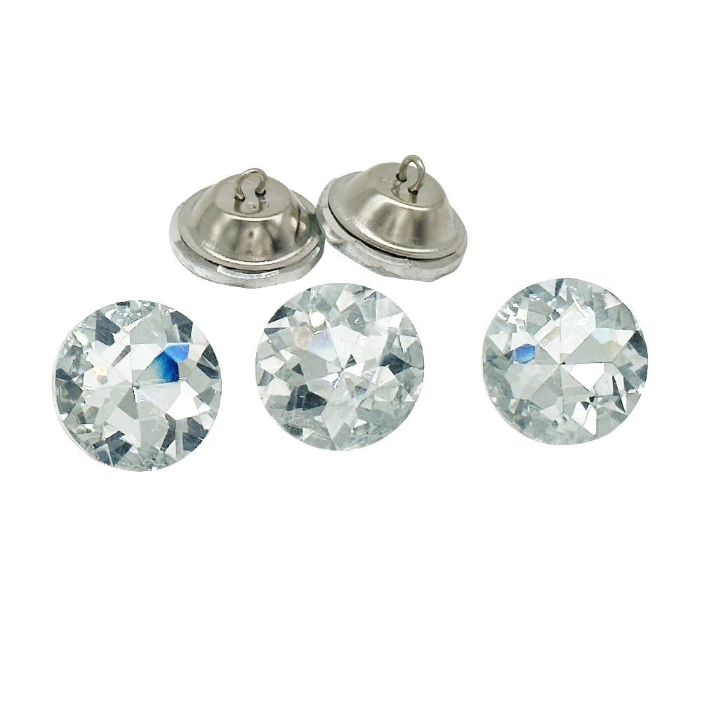 Pinlong Sofa Accessories Decorative Round Glass Diamond Button Custom Upholstery Buckle For Furniture Sofa