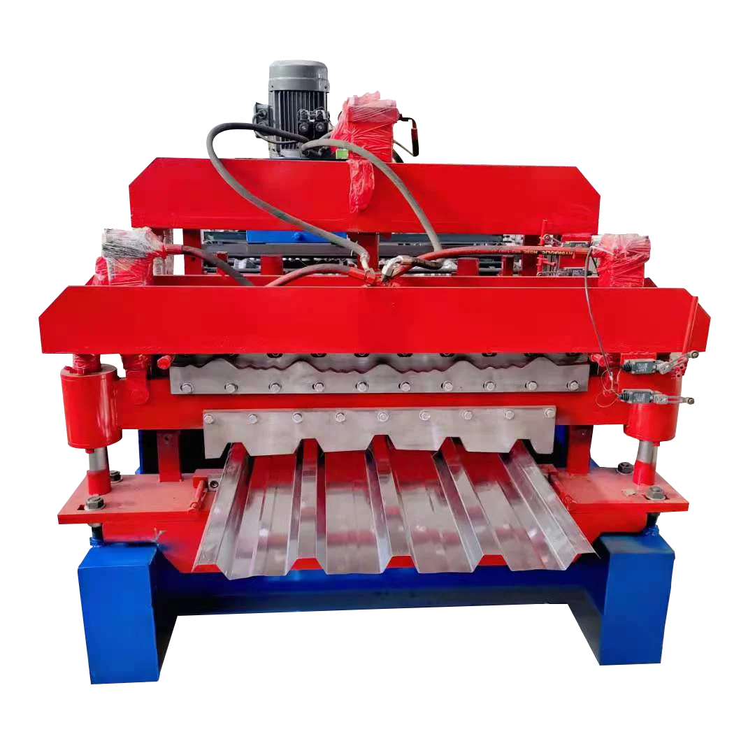 High quality glazed tole IBR sheet double layer trapezoidal roof press making machine roll forming machinery