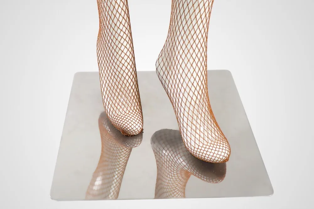 Carnival glitter fishnet stockings and tights for gentle brown color