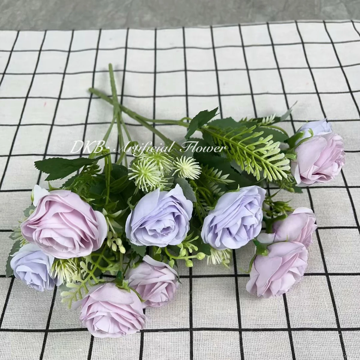 DKB low price wholesale Premium  wedding flowers 4 head fa ke silk dried rose artificial flowers