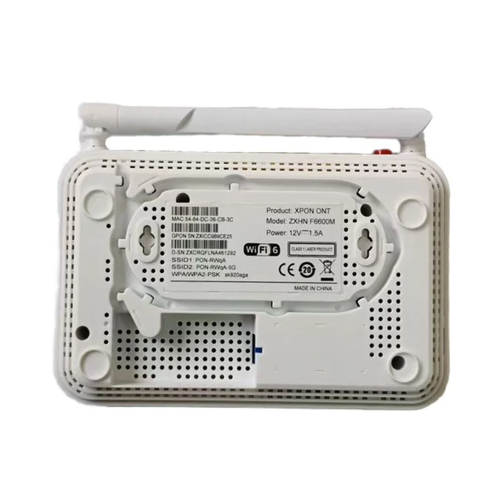 F6600M XPON ONU GPON ONT 4GE LAN + 1PORT+2.4G/ 5.8G Dualband Model AX3000 WIFI Optical Fiber Equipment