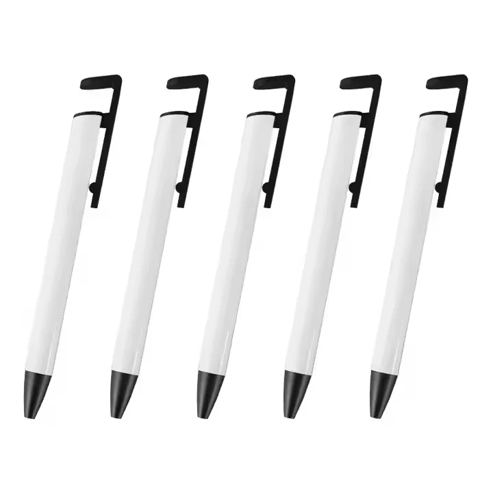 Wholesale  Metal body printing area sublimation pens white blank Custom Logo DIY Ballpoint Pen Heat Press Pens with Shrink Wrap