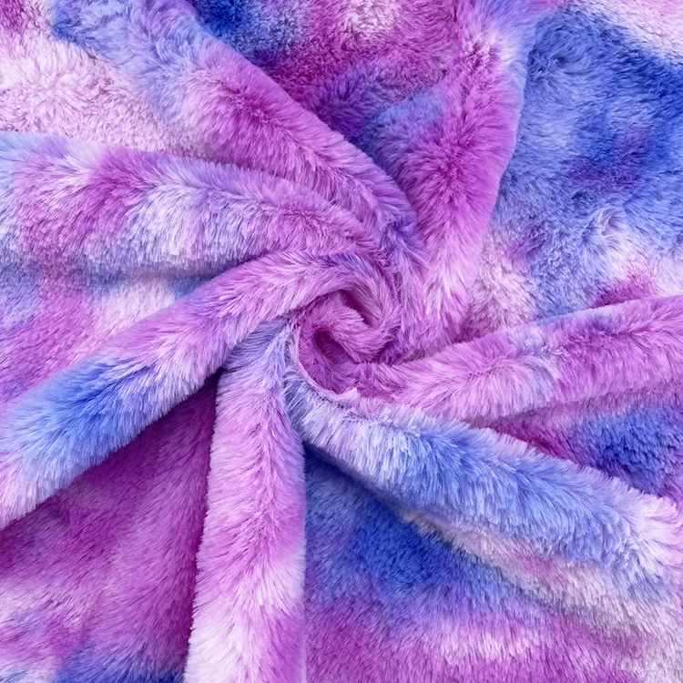 KINGCASON Skin De Cone Tie-dye градиентный цвет пушистый кролик искусственный мех Ткань