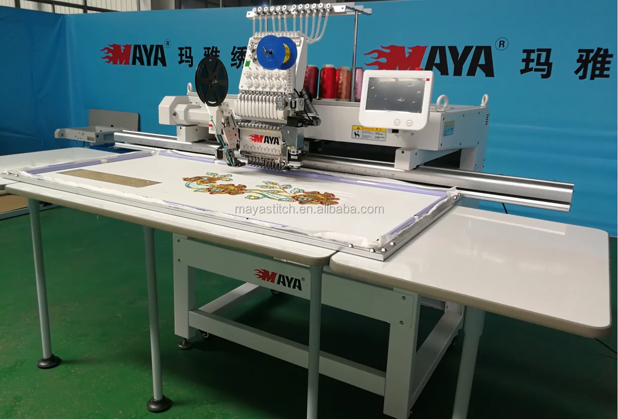 HIGH SPEED SINGLE HEAD TUBULAR/ CAP MAYA  EMBROIDERY MACHINE WITH BIG WORKING AREA
