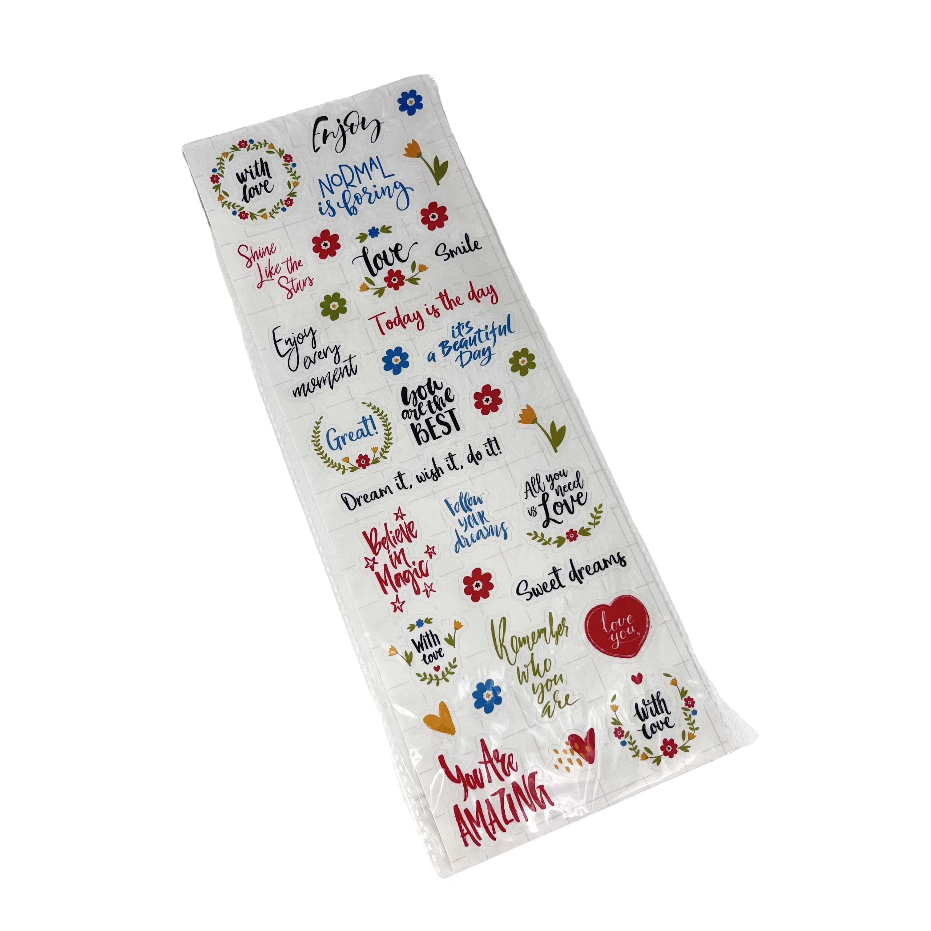 Custom DIY PVC Stickers Encouraging Signs PVC Sticker for Children Diary Decoration