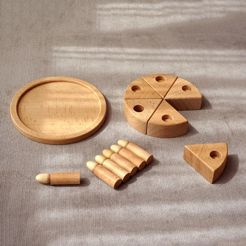 Деревянный игрушечный торт Монтессори на день рождения со свечами, детский игровой домик, имитация торта, игрушечный набор