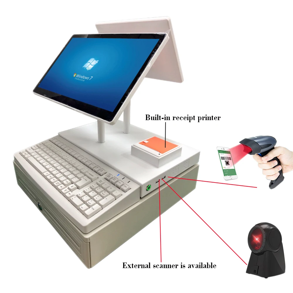 Supermarket cash register POS terminal pos systems all in one cash register machine
