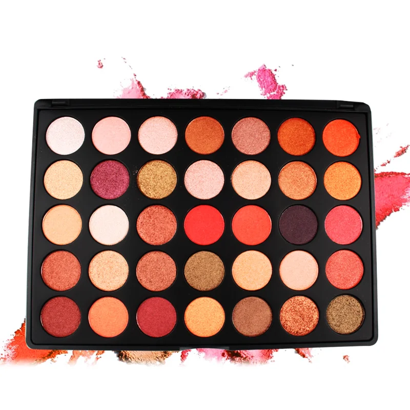 Wholesale Private Label Matte Shimmer Eyeshadow Palette 35 Color High Pigment Waterproof Eye Shadow Cosmectis Glitter Oem Makeup