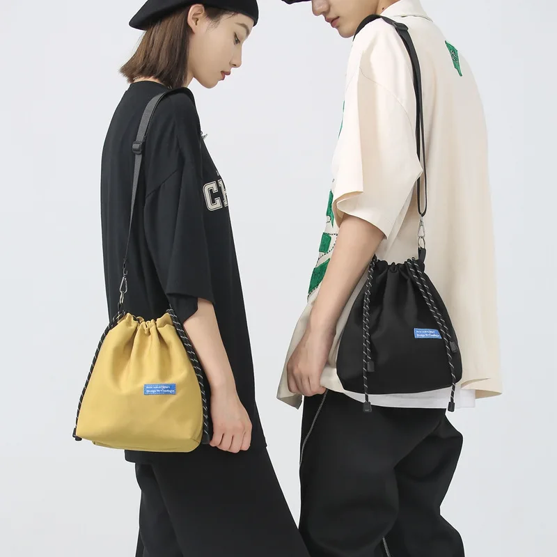 New  lady one shoulder aslant ins tide draw string bag men and women bucket bag lovers package