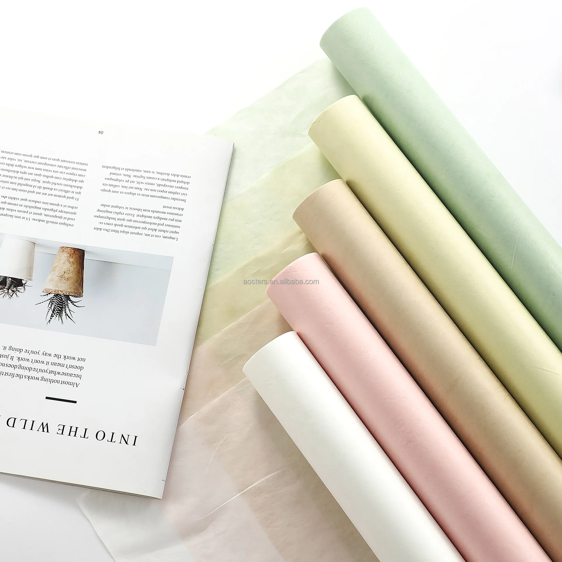 Custom LOGO printed bouquet gift wrapping tissue paper custom printed wrapping paper for packing