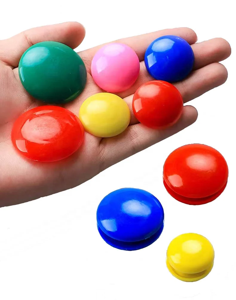 Cute Fridge Magnets Colorful Whiteboard Magnet Round Plastic Covered Magnetic Buttons for Home and Office