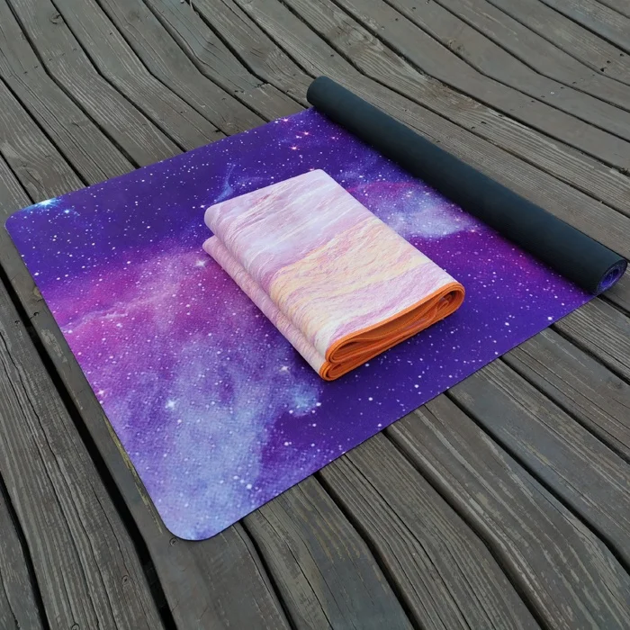 
printing travel yoga mat foldable natural rubber yoga mat 