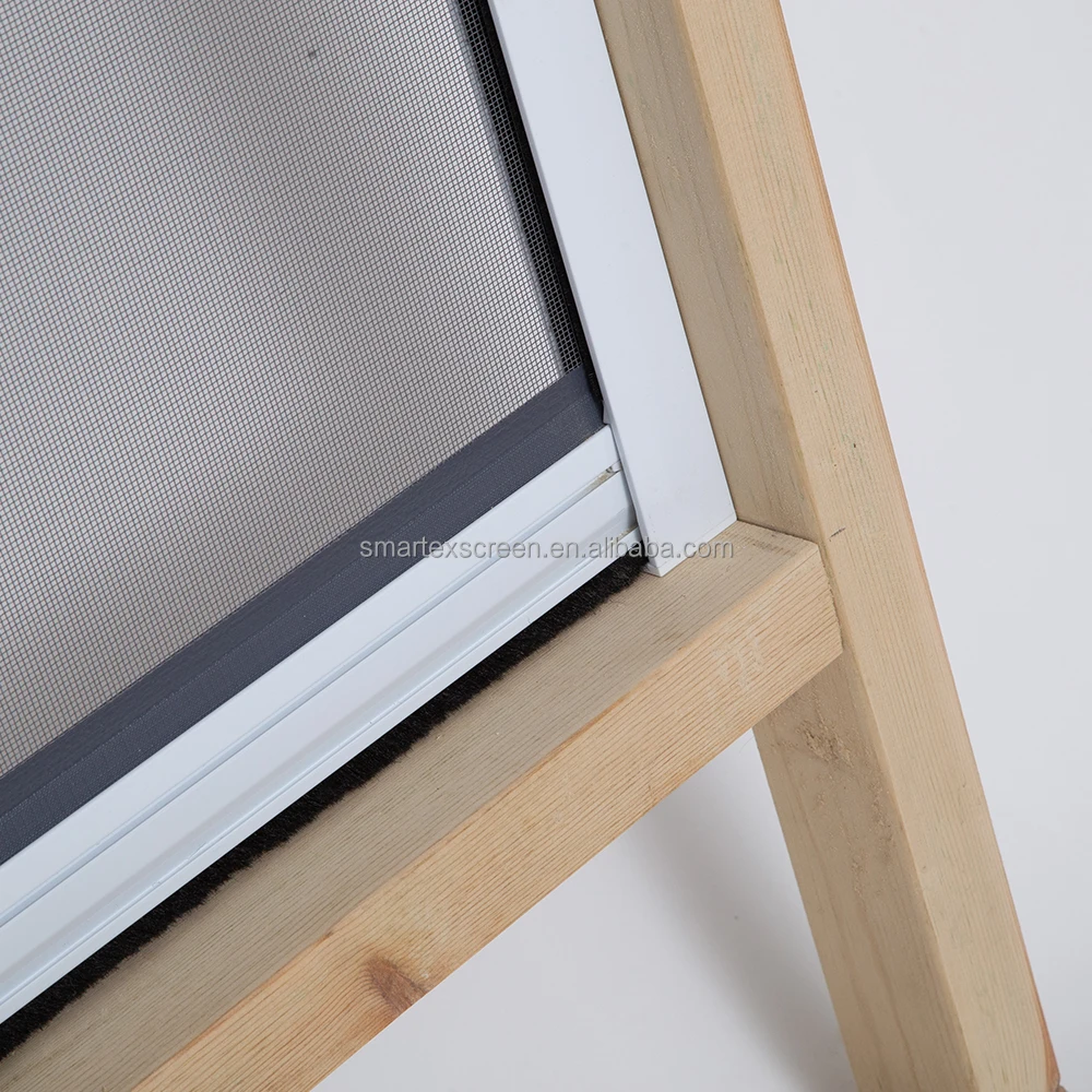 Retractable sliding wheels roller insect mosquito net door aluminum shutter screen mesh window with fiberglass mosquito net