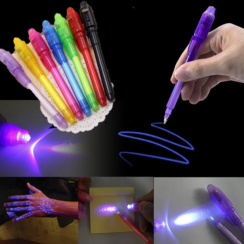 Luminous Light Pen Magic UV Drawing Invisible Ink Pen Learning Education Toy for Child
