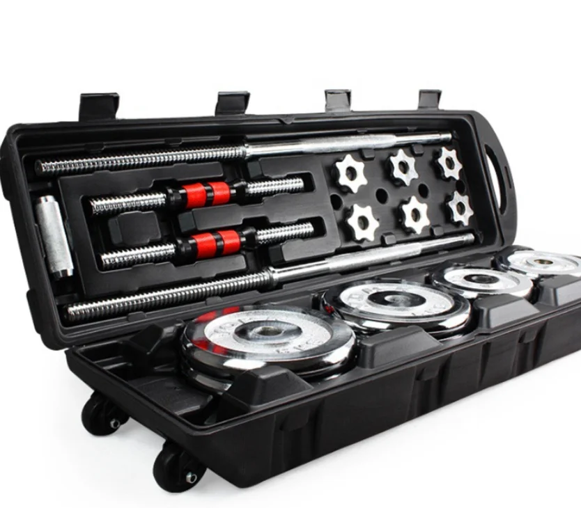 Chrome Steel Dumbbell Barbell Set Electroplate Plating Adjustable Dumbbells suits