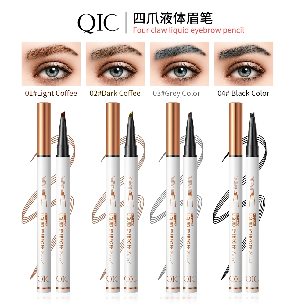 Eyebrow Pencil Microblading Pen Micro 4 Point Brow Pen Lift Snatch Eye Makeup Long-Lasting Waterproof Natural Eyebrow Pen