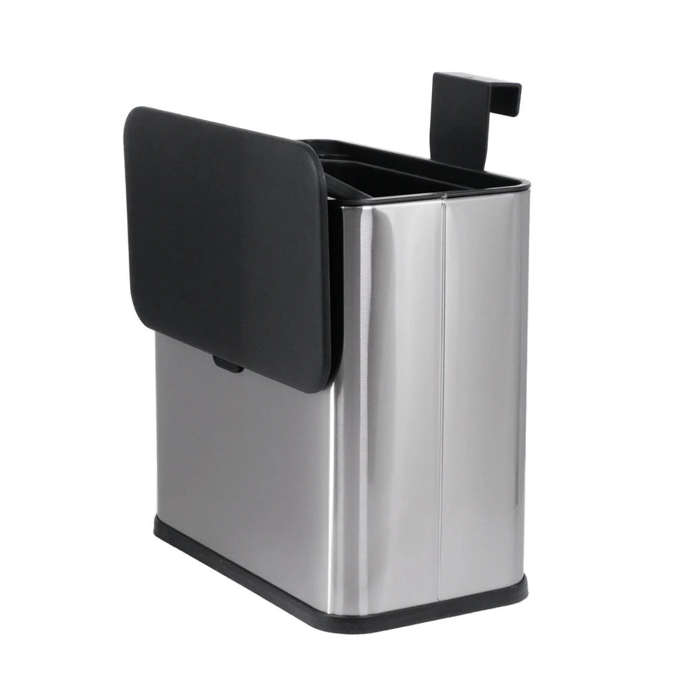 Kitchen Trash Can Wall-Mounted Household Toilet Bathroom Living Room Garbage Buckets Kitchen Stainless Steel Waste Bins With Lid