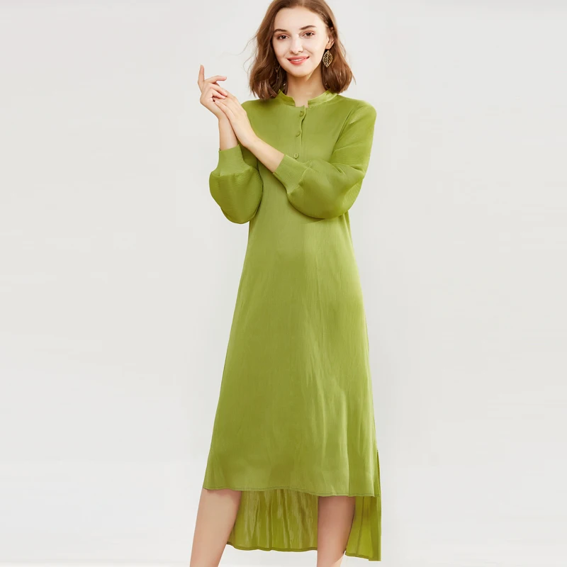 Lantern long-sleeved dress irregular skirt loose lady middle-length skirt woman