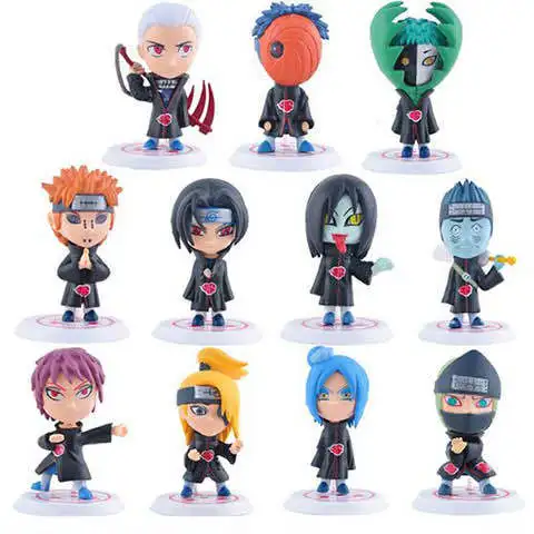 11 Pcs/Set Anime Figure Toys Set Narutos Cartoon Doll Japanese Cartoon Movie Cute PVC Narutos Action Figure Model Toys
