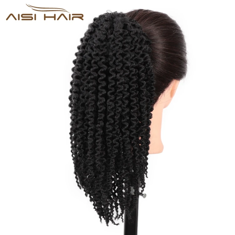  Aisi Hair афро кудрявые волосы из синтетического волокна удлинитель волос кулиска Короткие Черные Кудрявые синтетические