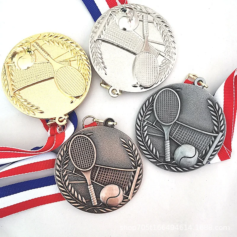 Customization Die Struck metal Tennis competition winner Medal zinc alloy 3D metal award medal with sublimation ribbon