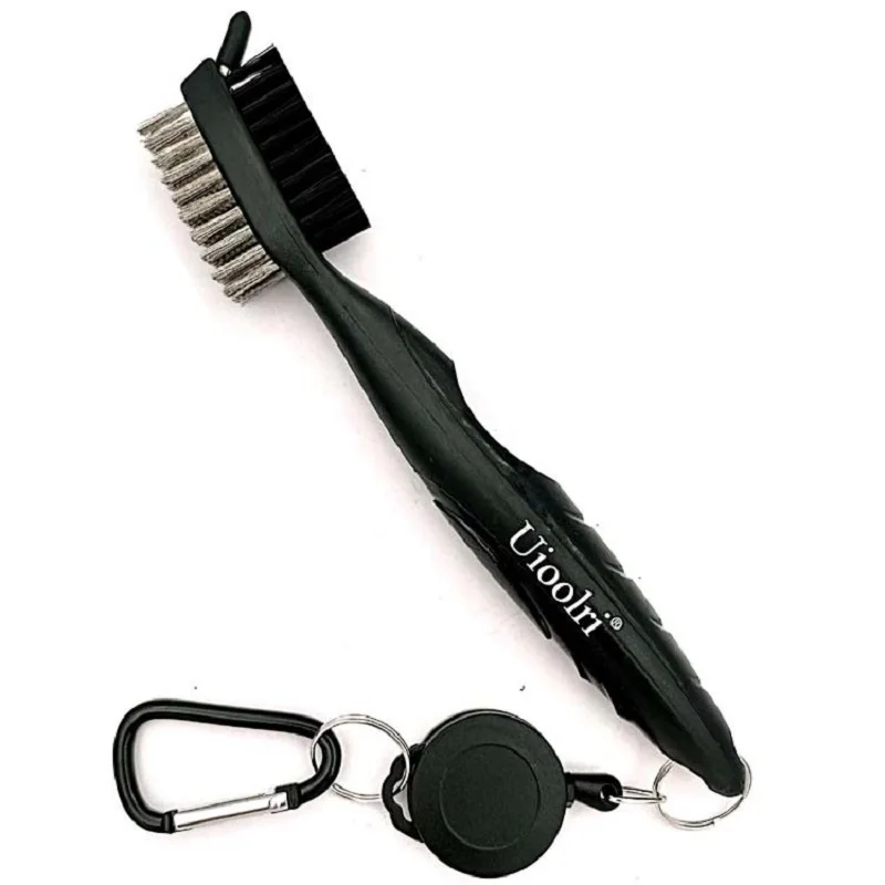 1pc MOQ golf cleaning brush club cleaner tool brush with spike and clip 8 colors in stock for sale