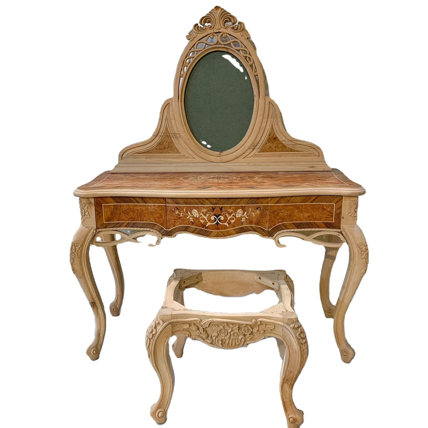 Queen dressing table with wooden frame, Beautiful design, cheap price for wholesale customers