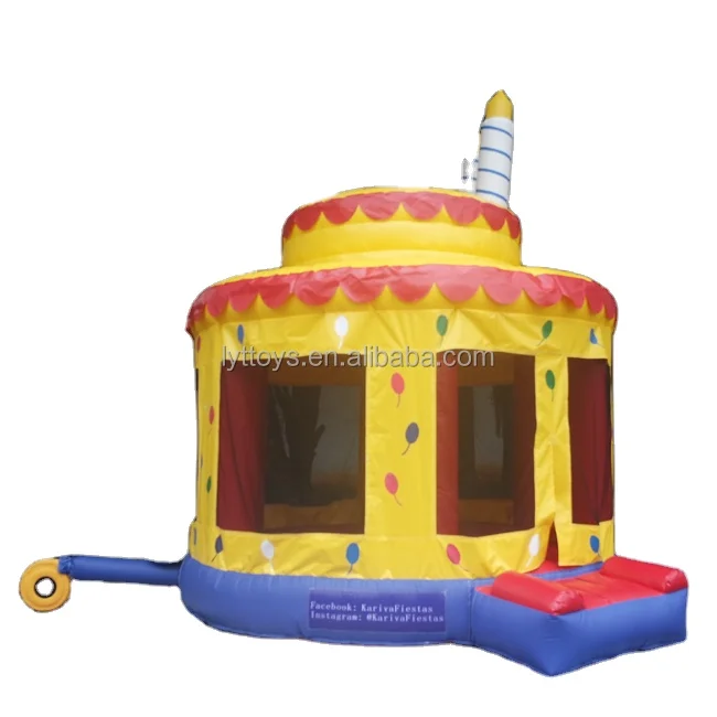 Best design popular inflatable birthday cake bounce house castle