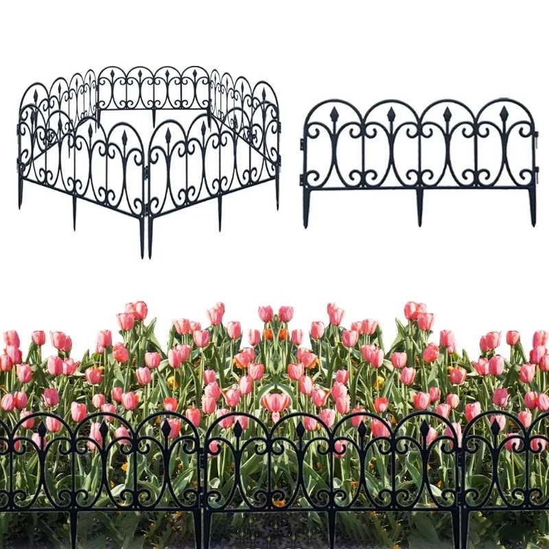Grass Lawn Flowerbeds Picket Edgings Mini Decorative Garden Fence White Plant Border Plastic Garden Fence