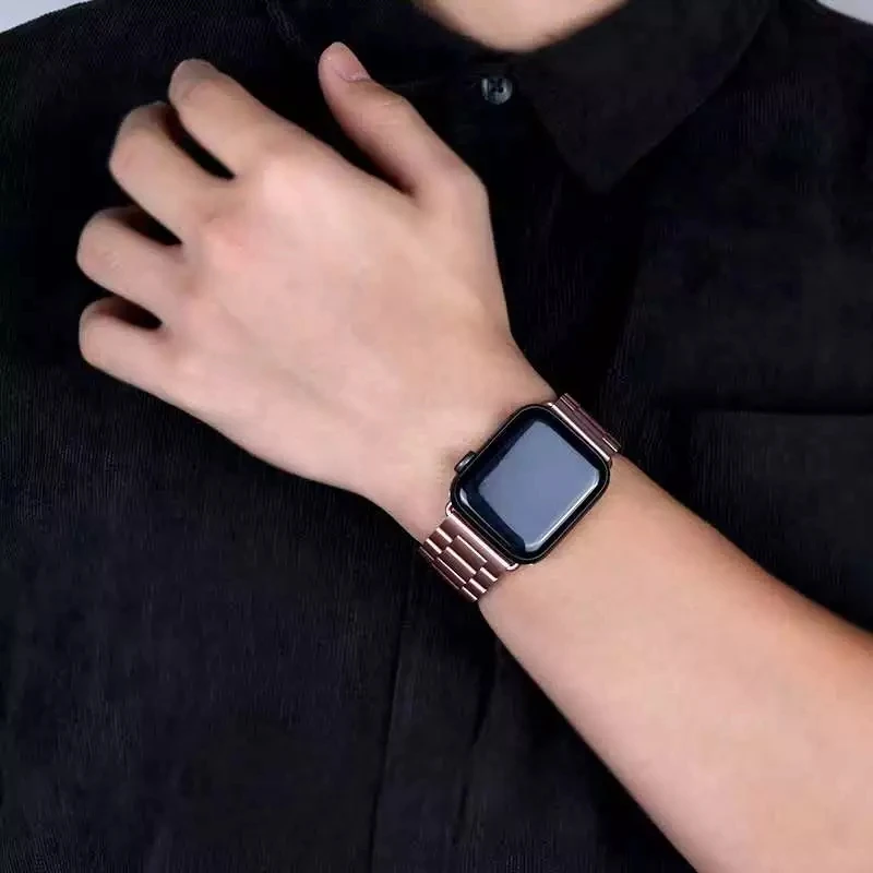  Ремешок из нержавеющей стали для apple watch band металлический сменный Браслет умных часов iWatch 4 5 6 se 40 мм