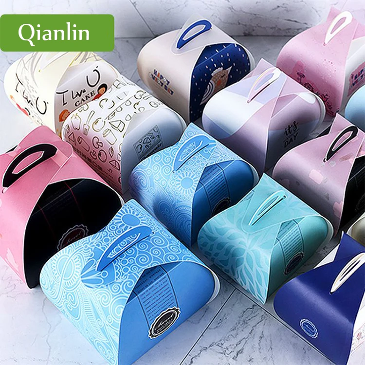 food grade custom cute piece of cake packaging paper box cardboard cake packing box