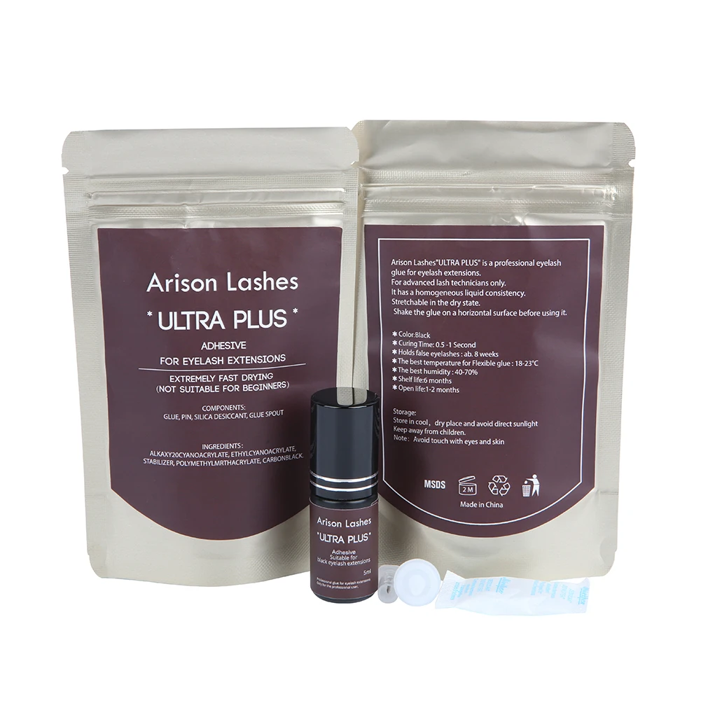 Customized Eyelash Extension Glue Private Label 5ml 0.5-1 Secod fast dry  6-8 weeks CPSR safety report MSDS