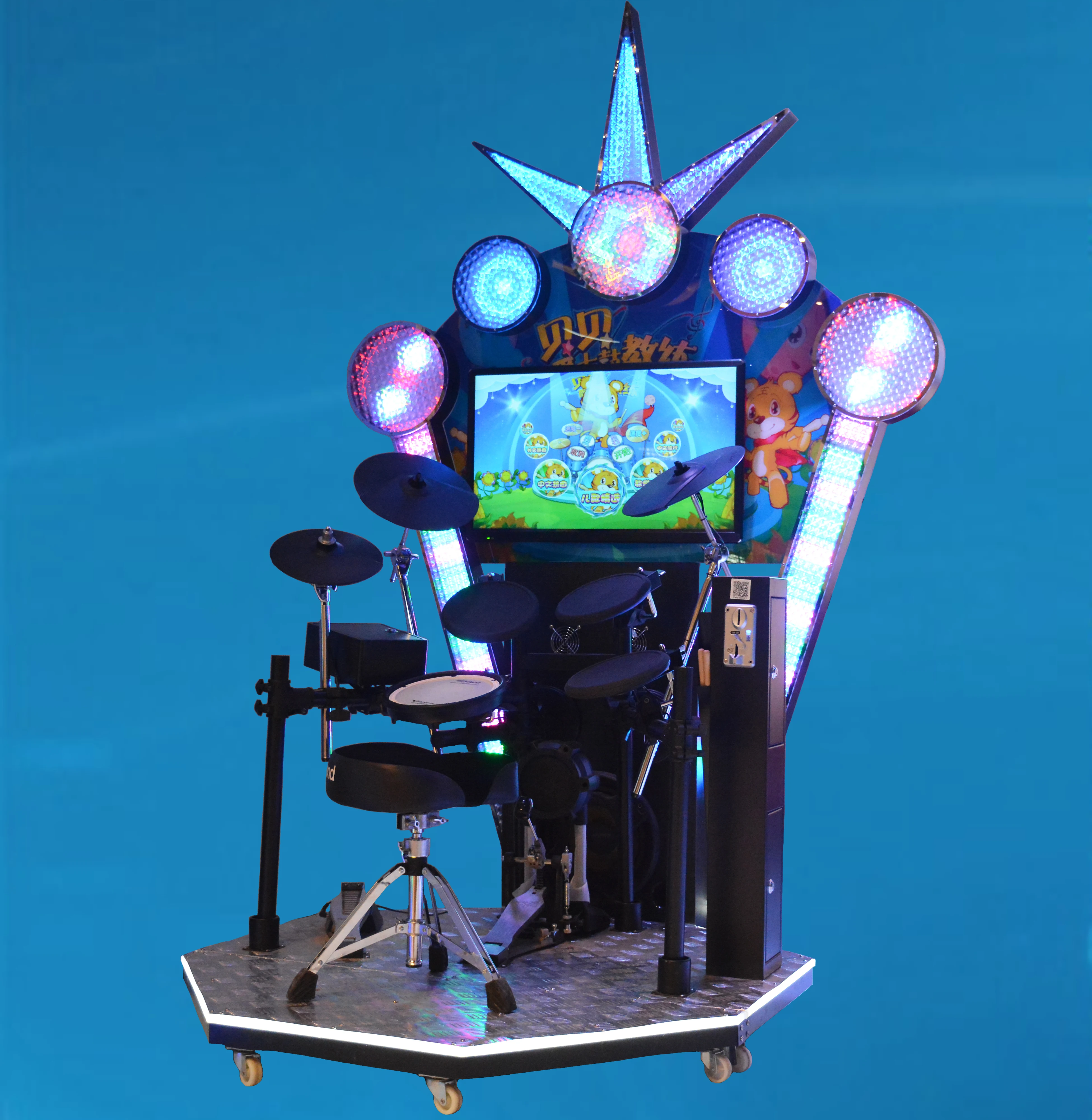 New Product 32 Inch Electronic Jazz Drum Game City Equipment Music Drum Coin Game Machine For Sale