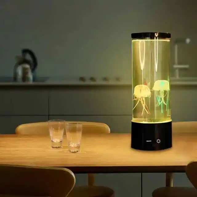 LED Jellyfish Mood Lamp 17 Color Changing Electric Round Jellyfish Aquarium Lava Lamp Jelly Fish Night Light