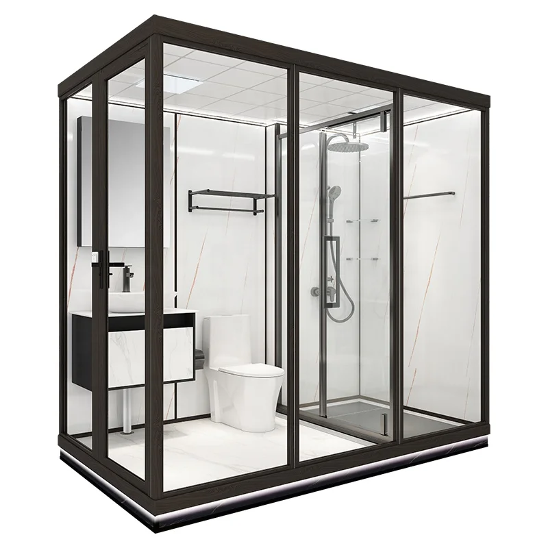 Big Bathroom Unit Prefabricated Modular Complete Integrated New Design Portable Shower Cabin Toilet Luxury Bathroom Pod