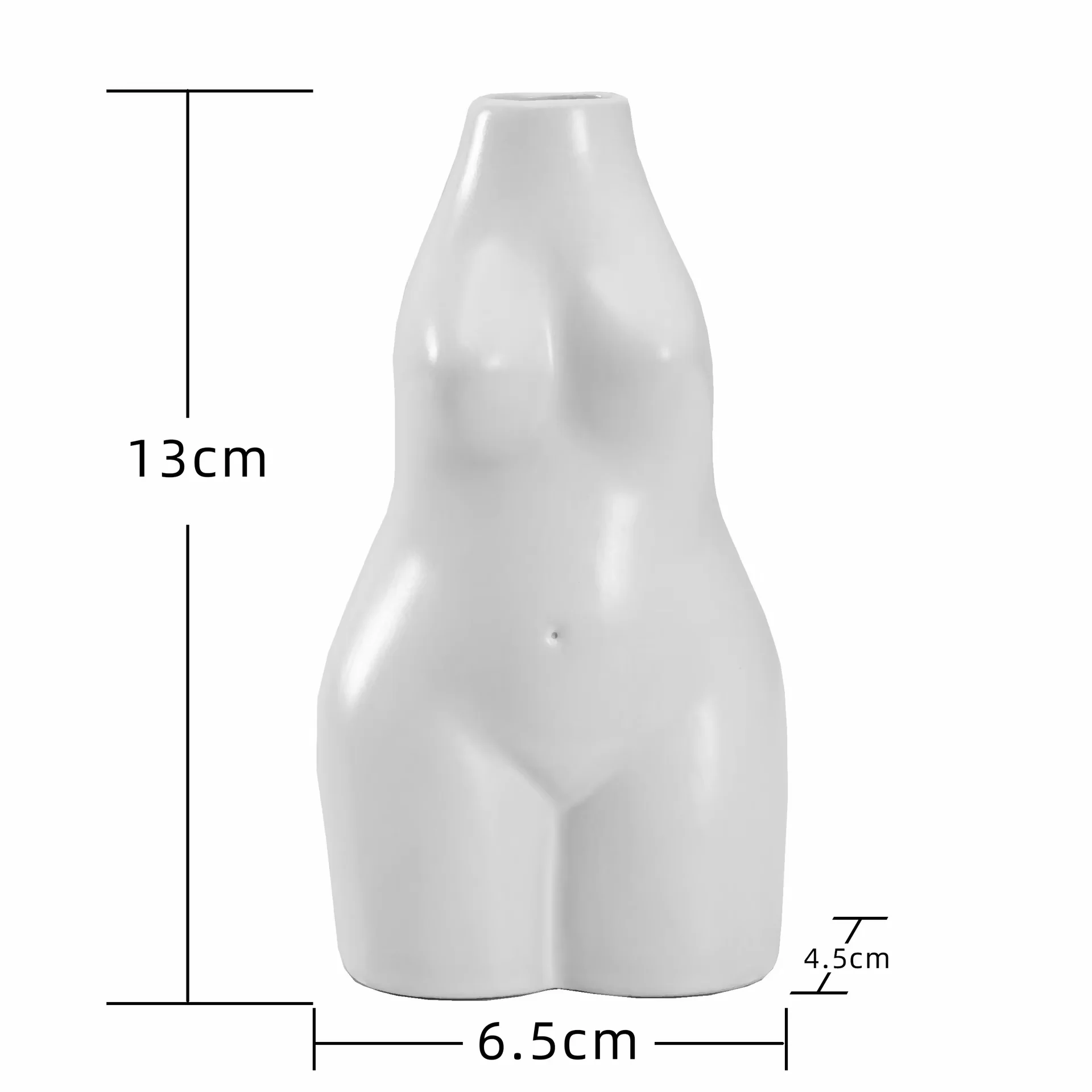 Modern Black Flower Vase Ceramic Body Vase with Human Shape Home Furnishings Ornament
