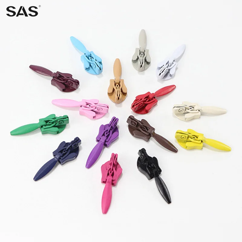 SAS Invisible Zipper Pull Auto Lock Slider Heads For Dress Skirt Custom Logo Sliders Invisible Zip Head