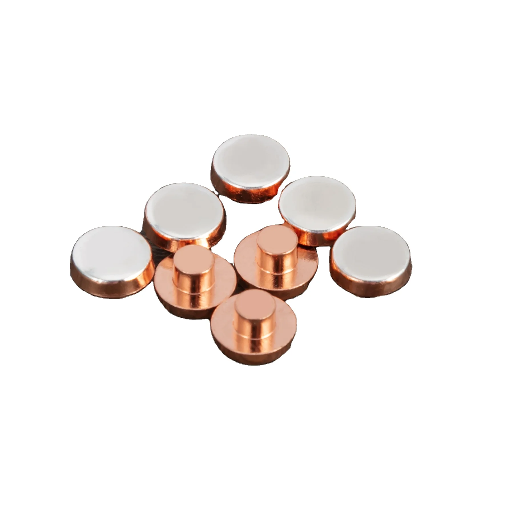 Customisable OEM/ODM Flat/Round Type Bimetal Rivet Contact Electrical Contacts Bimetal Rivet Silver Electrical Contact Cu AgSnO2