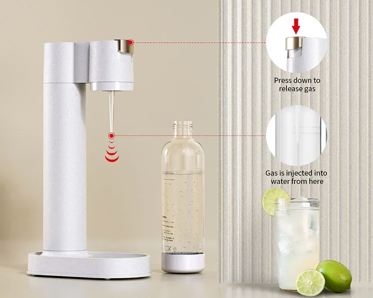 2023 Hot Selling Desktop Soda and Sparkling Water Maker Reusable Soft Drink with Stainless Steel Carbonating Bottle