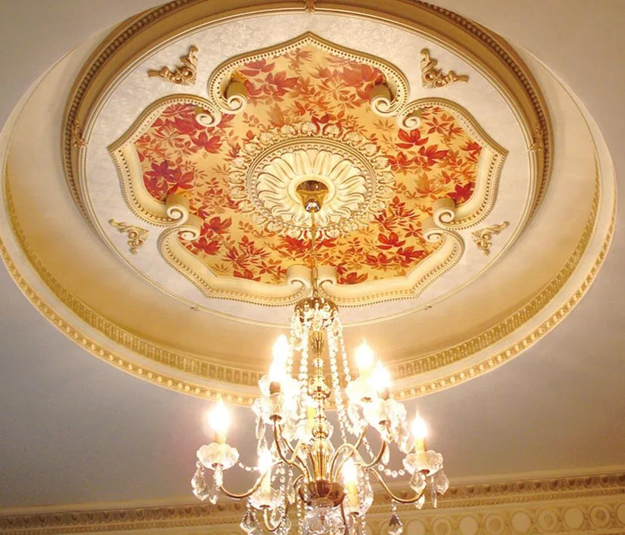  Multiple Styles European Luxurious Ornate Palace PS Artistic Ceiling for