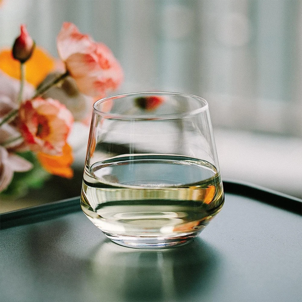 Crystal Glass Stemless Wine Glass Cup Bar Spirit Tumbler  13oz Clear Whiskey Glasses