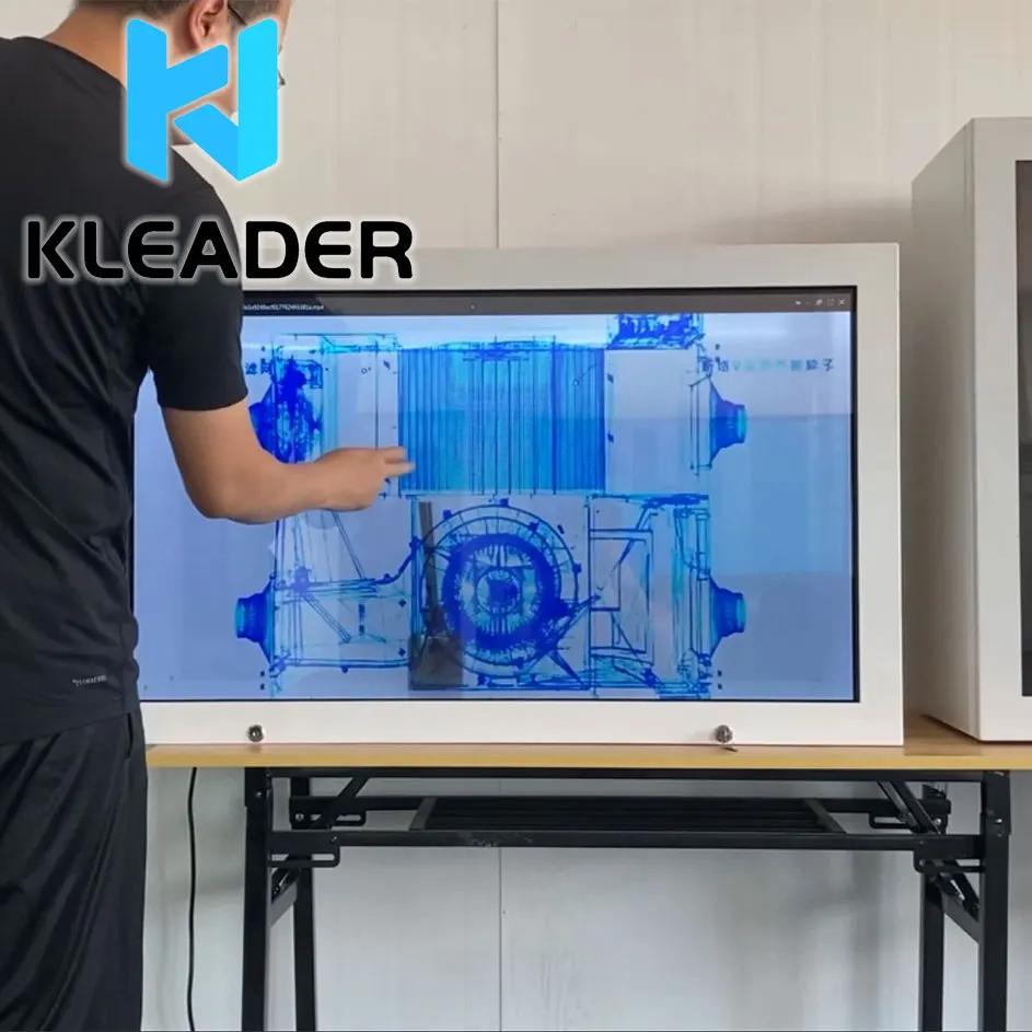 Holographic 3D indoor advertising showcase LCD screen touch Transparent Multitouch Displays capacitive touch holographic display