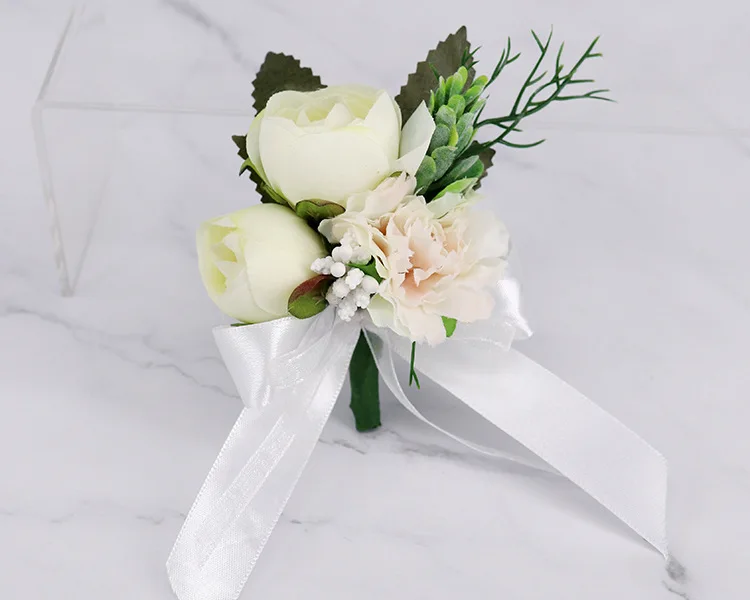  YBL02-487 искусственный цветок корсаж и розовое Наручные искусственные цветы для свадьбы