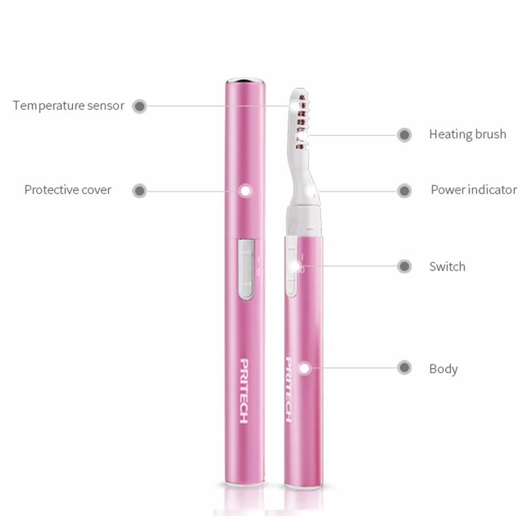 PRITECH Aluminum ABS Material Double Heated Battery Operated Electric Eyelash Curler