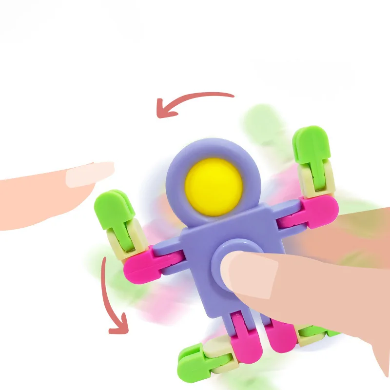 New Transformable Fingertip Fidget Spinner Anti Stress Deformation Gyro Chain with pop Fidget Toy For Kids And Adults