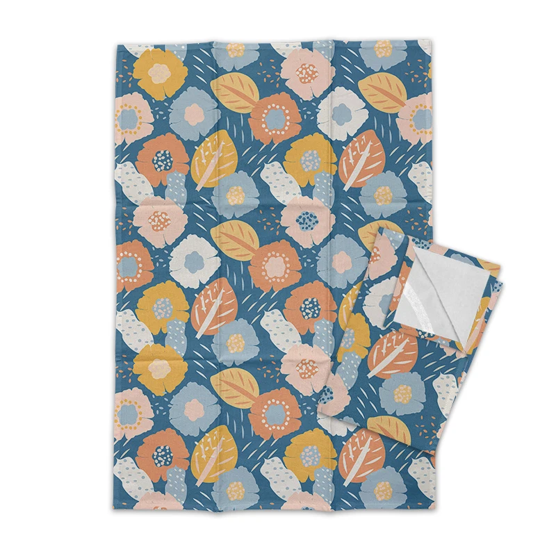 Wholesale custom digital printing linen cotton kitchen tea towel cotton twill fabric sublimation tea towels